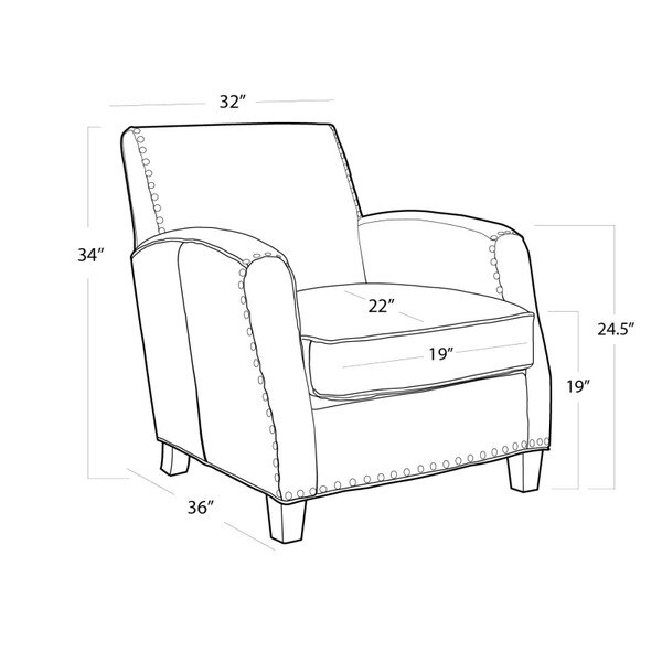 Vito Leather Chair Line Drawing